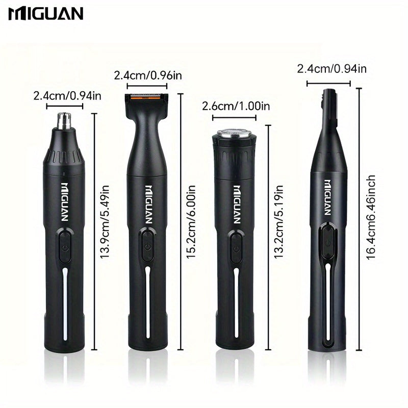 4In 1 Professional Grooming Kit, USB Rechargeable Nose Hair And Ear Hair Trimmer, Beard Eyebrow Razor, Body Hair Remover - Men'S Personal Care Tools, The Best Gift for Father'S Day, Best for Christmas, Perfect for Thanksgiving
