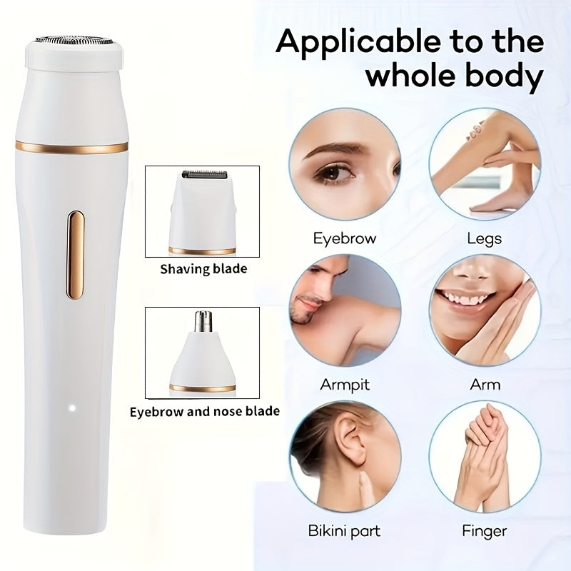 Electric Multi-Function Trimmer with Eyebrow Razor, Nose Hair Trimmer, and Shaver - Unisex Rechargeable Body Grooming Kit for Women & Men, Bikini Line Trimmer Set, Portable Gift for Ladies, Dad, Father