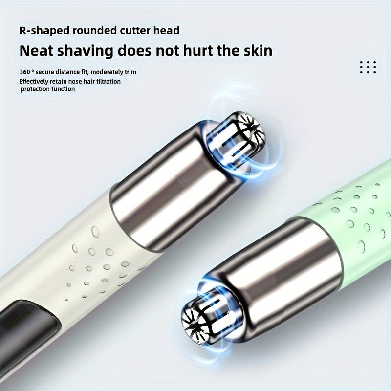 2pcs-Professional Ear and Nose Hair Trimmer, Portable Electric Nose Hair Trimmer, Neutral Design, Stainless Steel Blade, No Hair Removal, No Pain, Fashionable and Simple, USB Charging, Suitable for Trimming Nose Hair, Eyebrow and Ear Hair