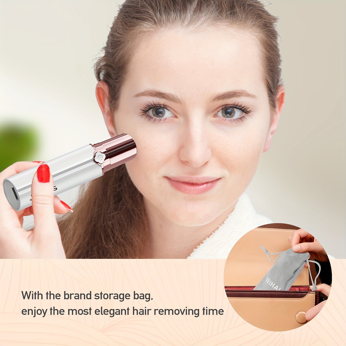 Facial Hair Removal for Women, Hair Removal Device (2025), SEIHAI Rechargeable Hair Remover for Women, Facial Hair Remover for Face, Upper Lip, Chin, Included 2 X Replacement Heads