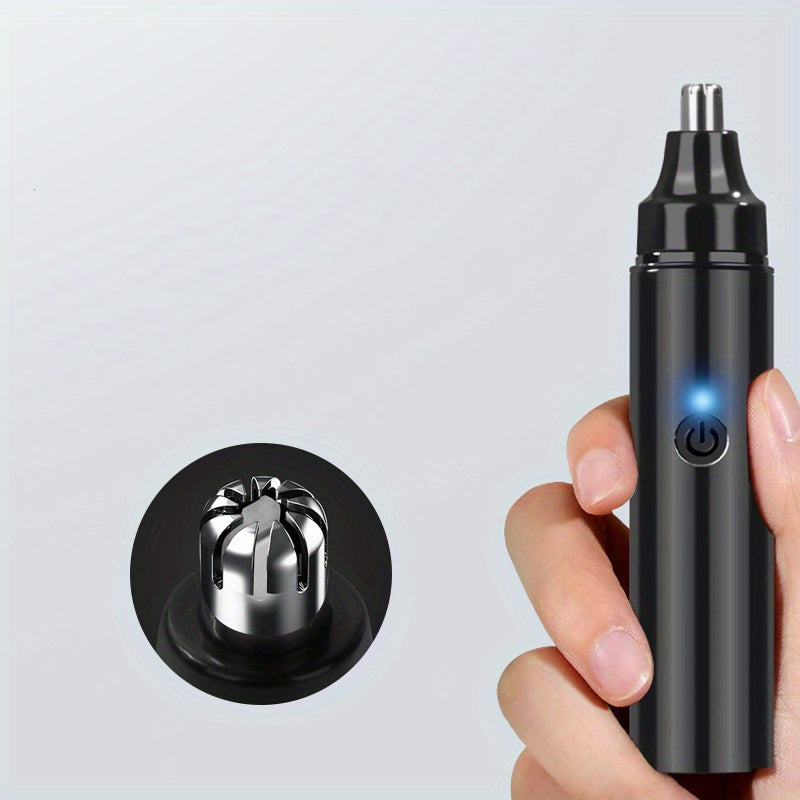 1pc Electric Nose Hair Trimmer for Men - USB-Rechargeable Cordless operation, Long-Lasting Lithium Battery (400mAh) - Compact & Lightweight design, Quick-Charge Grooming Tool - Safe, Quiet Motor - ABS Construction - Travel, Car, Home Use - Ideal for
