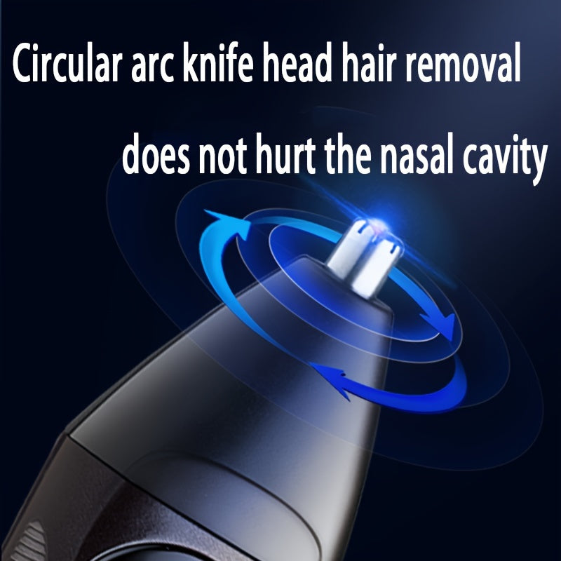 1pc Professional Multi-Function Electric Razor for Men, USB Rechargeable, Dual Blade, Stainless Steel, Nose Hair Trimmer, Precision Head, Gentle Shave, Long-Lasting 30-45min, 1 Speed, No Water Wash, 1200mAh Nickel Battery