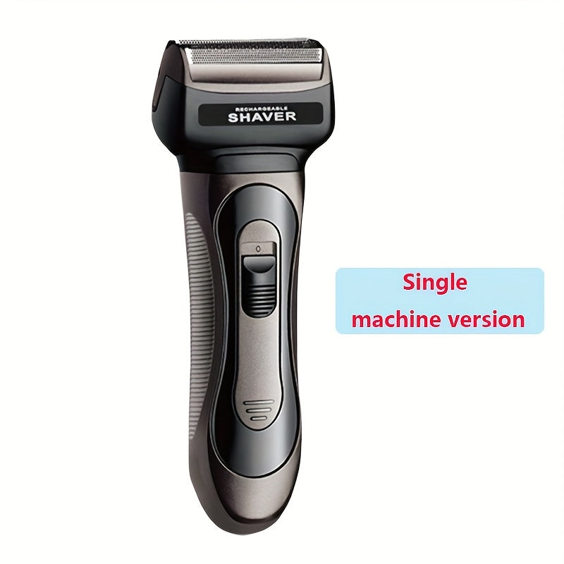 1pc Professional Multi-Function Electric Razor for Men, USB Rechargeable, Dual Blade, Stainless Steel, Nose Hair Trimmer, Precision Head, Gentle Shave, Long-Lasting 30-45min, 1 Speed, No Water Wash, 1200mAh Nickel Battery