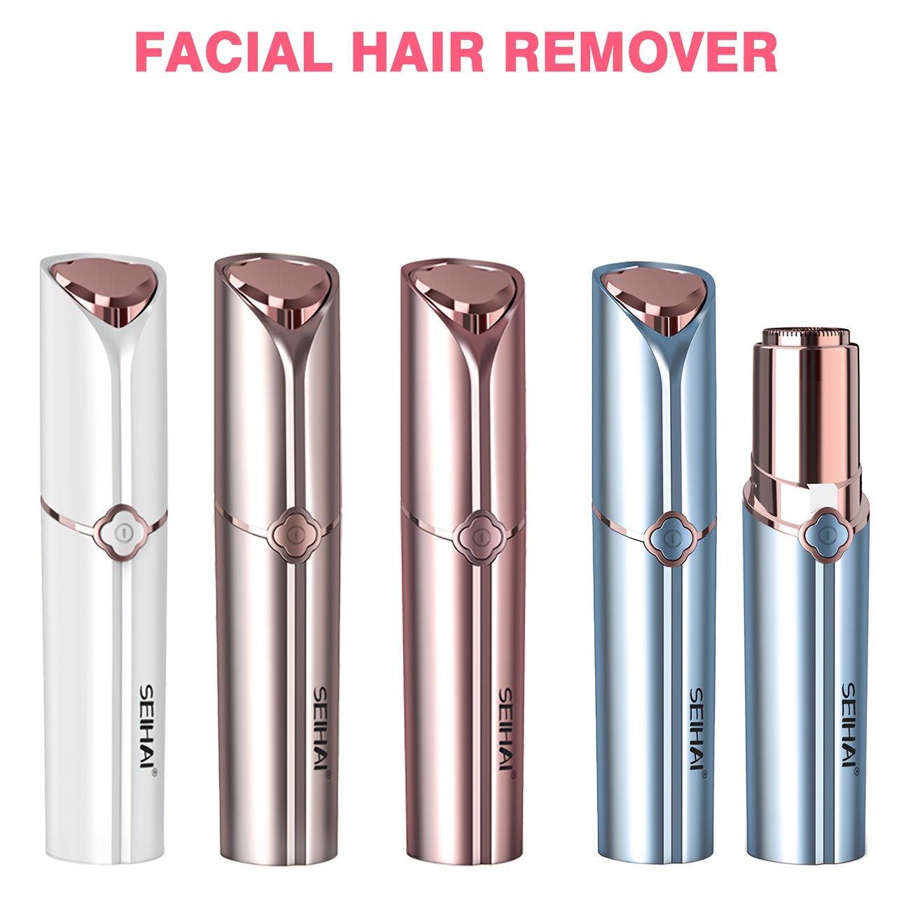 Facial Hair Removal for Women, Hair Removal Device (2025), SEIHAI Rechargeable Hair Remover for Women, Facial Hair Remover for Face, Upper Lip, Chin, Included 2 X Replacement Heads