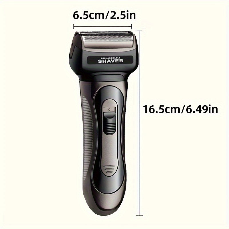 1pc Professional Multi-Function Electric Razor for Men, USB Rechargeable, Dual Blade, Stainless Steel, Nose Hair Trimmer, Precision Head, Gentle Shave, Long-Lasting 30-45min, 1 Speed, No Water Wash, 1200mAh Nickel Battery