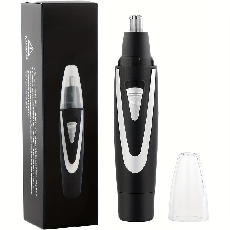 EOEVIR Electric Nose Hair Trimmer - USB Rechargeable, Portable & Detachable Blade, Compact Design for Easy Cleaning, Ergonomic Handle, Black & White, Personal Care Grooming Tool, Sleek Grooming Tool, Durable Plastic Body