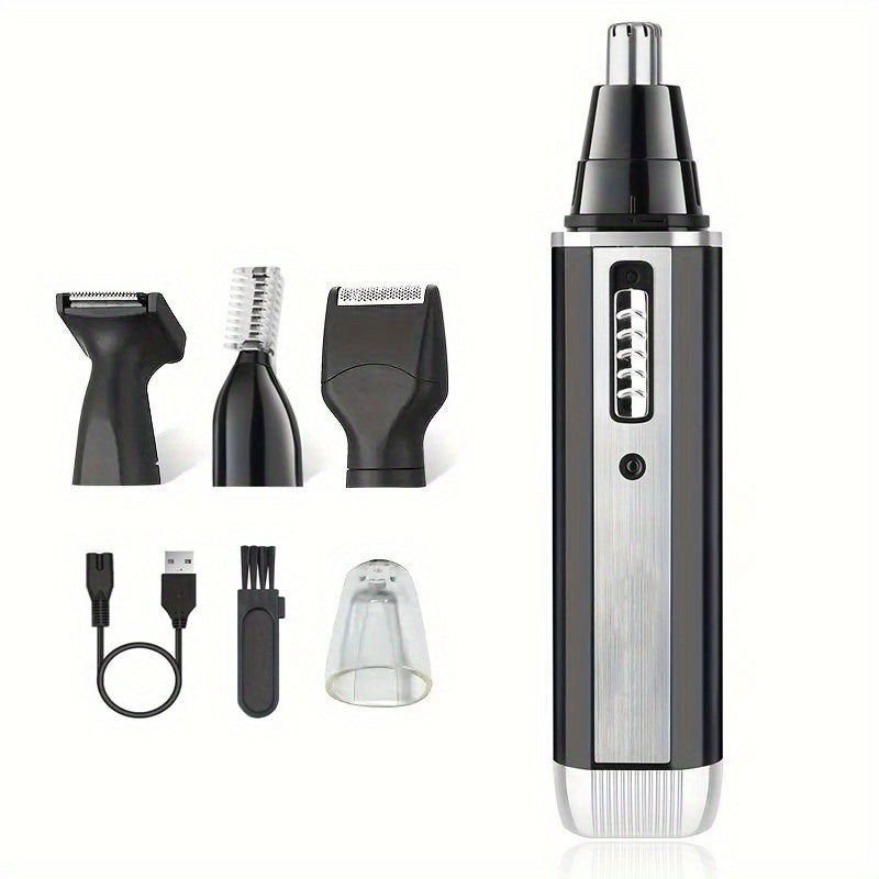 4-in-1 Men'S Grooming Kit: USB Rechargeable Electric Shaver, Nose & Ear Hair Trimmer, Beard and Eyebrow Razor, Portable Body Hair Trimmer, Men'S Personal Care Tools Set - The Best Easter&Father'S Day Gif