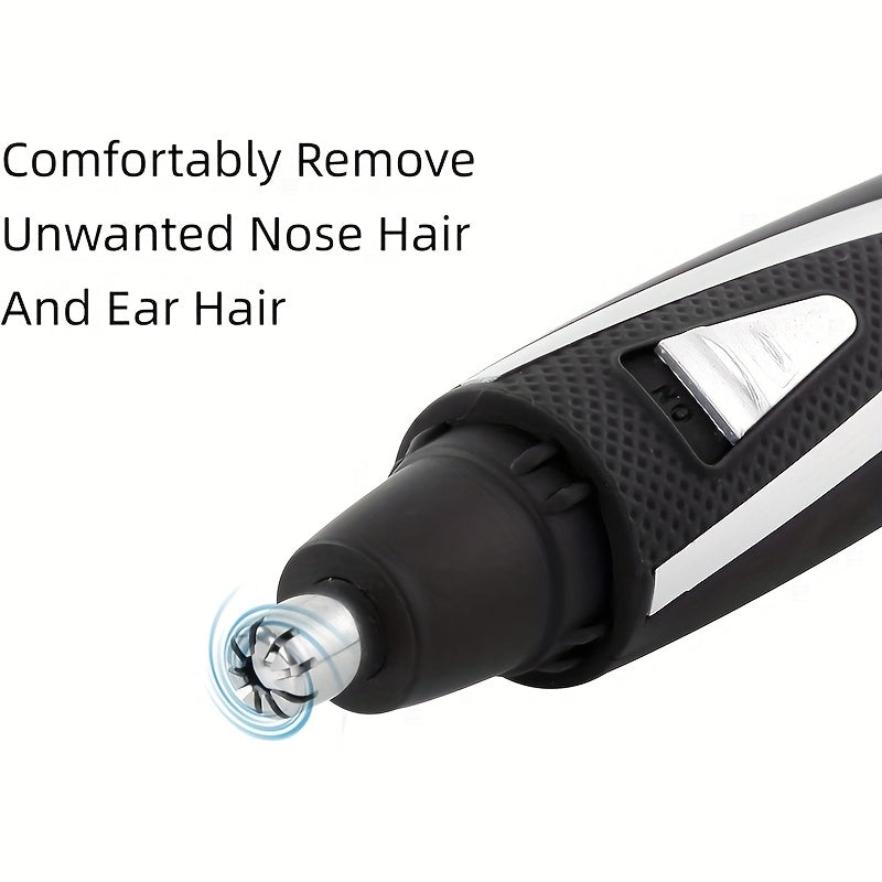 EOEVIR Electric Nose Hair Trimmer - USB Rechargeable, Portable & Detachable Blade, Compact Design for Easy Cleaning, Ergonomic Handle, Black & White, Personal Care Grooming Tool, Sleek Grooming Tool, Durable Plastic Body