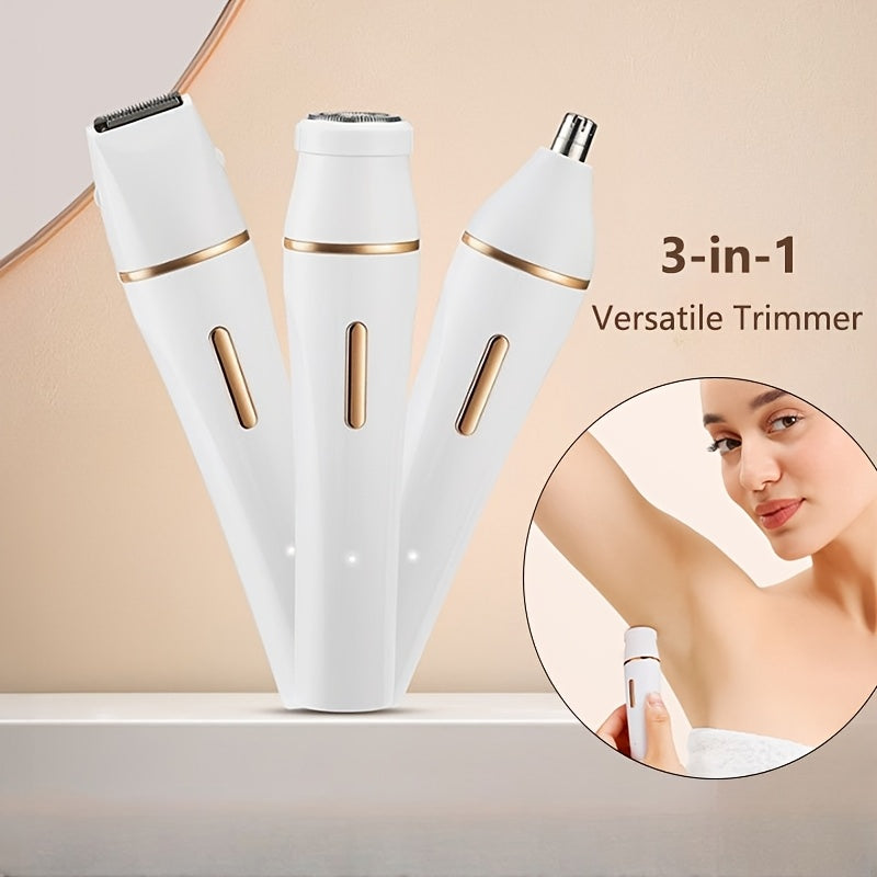 Electric Multi-Function Trimmer with Eyebrow Razor, Nose Hair Trimmer, and Shaver - Unisex Rechargeable Body Grooming Kit for Women & Men, Bikini Line Trimmer Set, Portable Gift for Ladies, Dad, Father