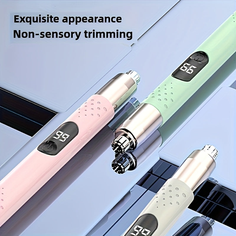 2pcs-Professional Ear and Nose Hair Trimmer, Portable Electric Nose Hair Trimmer, Neutral Design, Stainless Steel Blade, No Hair Removal, No Pain, Fashionable and Simple, USB Charging, Suitable for Trimming Nose Hair, Eyebrow and Ear Hair