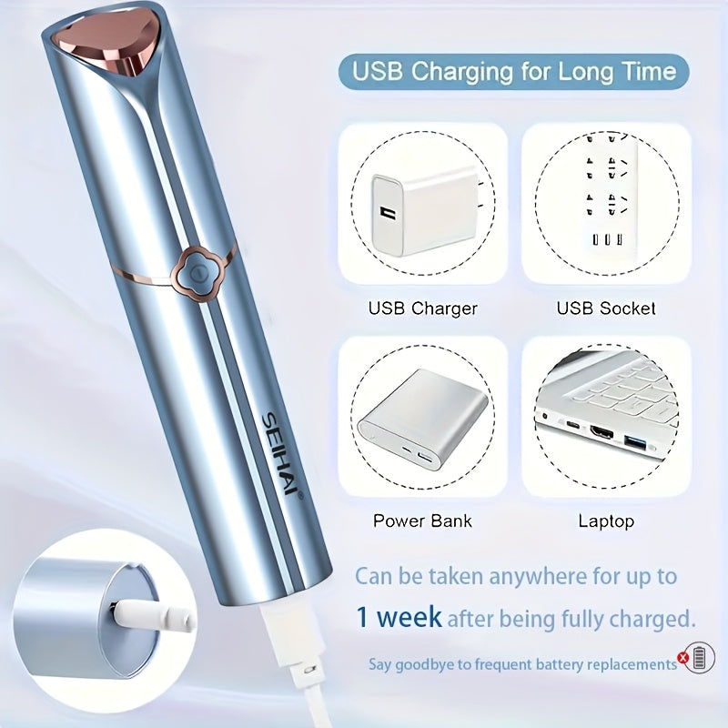 Facial Hair Removal for Women, Hair Removal Device (2025), SEIHAI Rechargeable Hair Remover for Women, Facial Hair Remover for Face, Upper Lip, Chin, Included 2 X Replacement Heads
