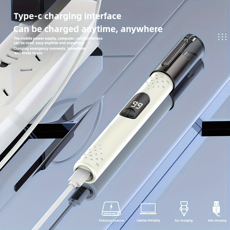 2pcs-Professional Ear and Nose Hair Trimmer, Portable Electric Nose Hair Trimmer, Neutral Design, Stainless Steel Blade, No Hair Removal, No Pain, Fashionable and Simple, USB Charging, Suitable for Trimming Nose Hair, Eyebrow and Ear Hair