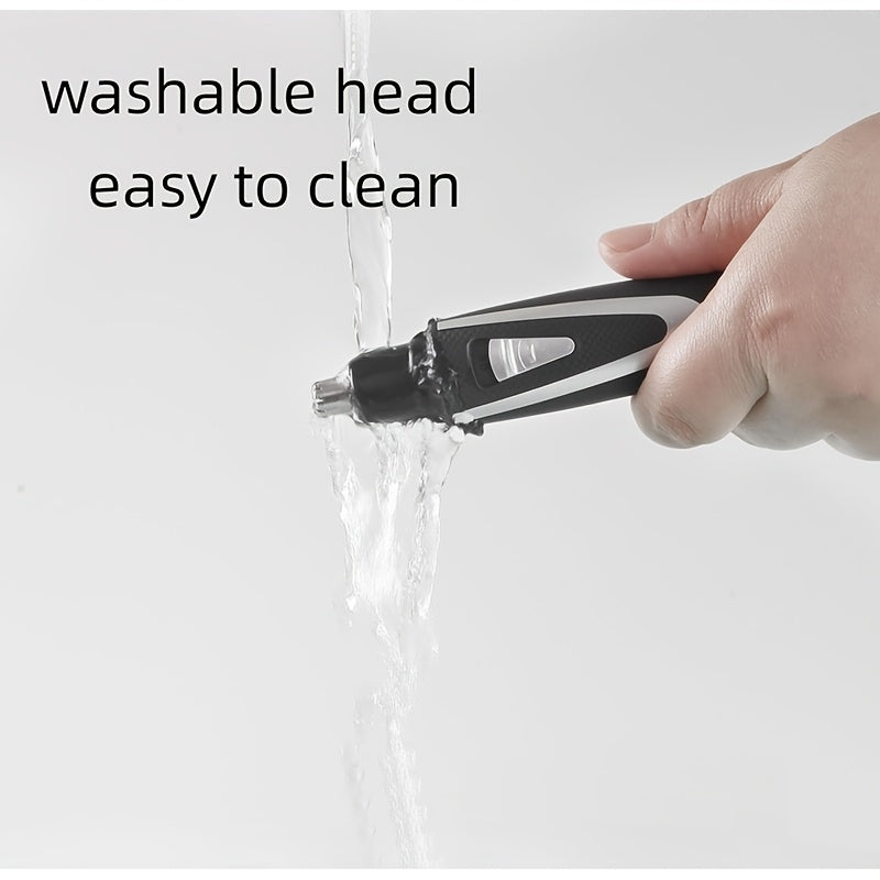 EOEVIR Electric Nose Hair Trimmer - USB Rechargeable, Portable & Detachable Blade, Compact Design for Easy Cleaning, Ergonomic Handle, Black & White, Personal Care Grooming Tool, Sleek Grooming Tool, Durable Plastic Body