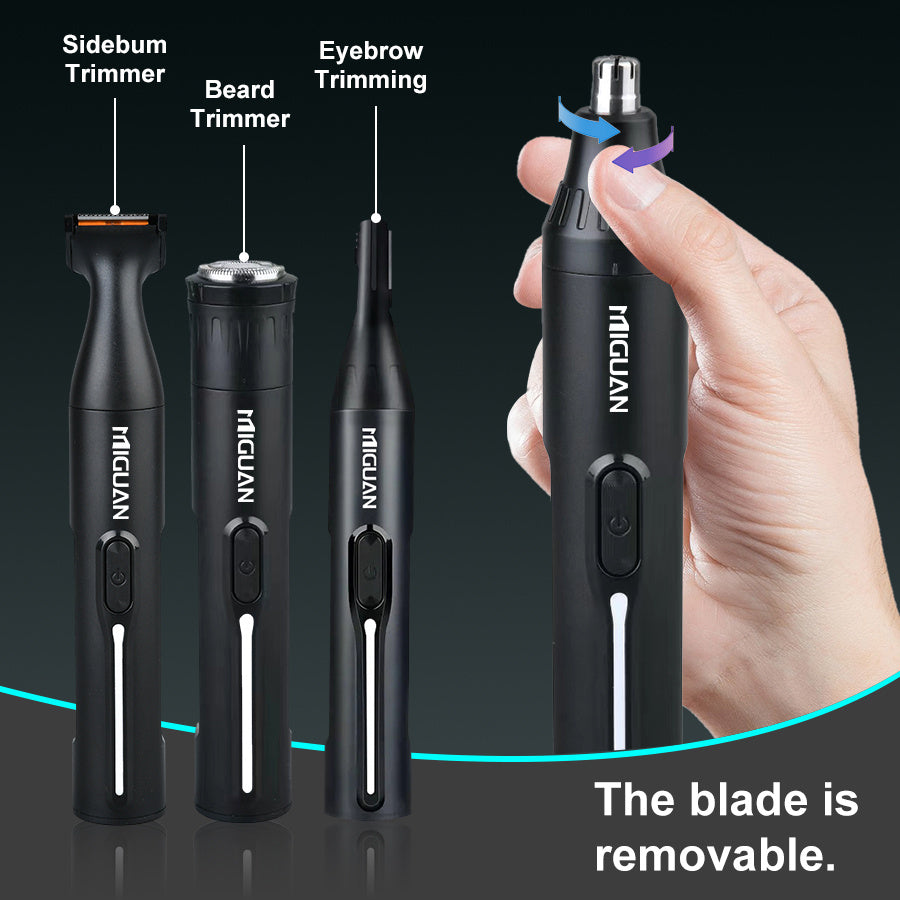4In 1 Professional Grooming Kit, USB Rechargeable Nose Hair And Ear Hair Trimmer, Beard Eyebrow Razor, Body Hair Remover - Men'S Personal Care Tools, The Best Gift for Father'S Day, Best for Christmas, Perfect for Thanksgiving