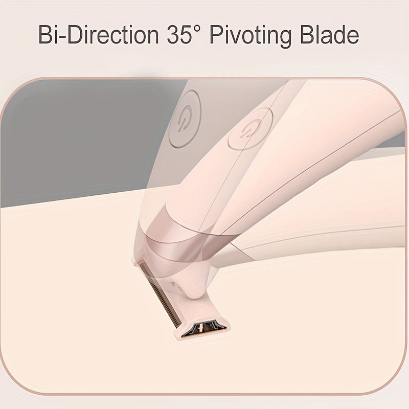 Conduroma Portable Cordless Rechargeable Electric Razor for Women - Pink & White Bikini Trimmer with Adjustable Settings, USB Charging, 300mAh Lithium Battery, Ideal for Legs, Underarms, and Body Hair Removal