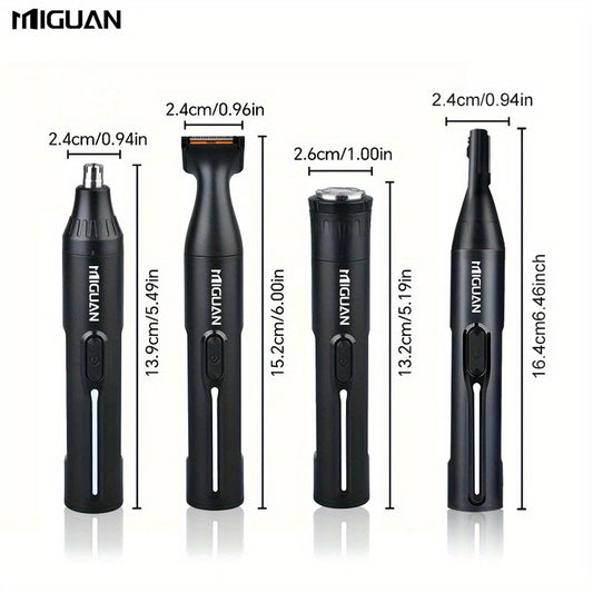 4In 1 Professional Grooming Kit, USB Rechargeable Nose Hair And Ear Hair Trimmer, Beard Eyebrow Razor, Body Hair Remover - Men'S Personal Care Tools, The Best Gift for Father'S Day, Best for Christmas, Perfect for Thanksgiving