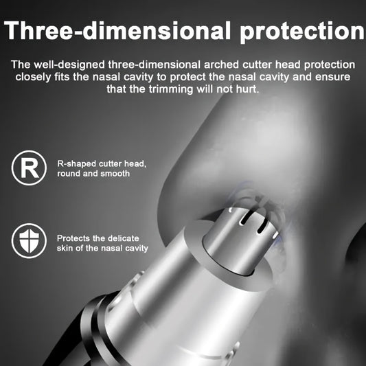 2--1 Electric Nose & Ear Hair Trimmer for Men & Women - Battery-Powered Detachable Portable Design with Golden Accent Blades, Multi-Purpose Facial Hair Trimmer for Eyebrows & Face Hair, Includes Storage Case