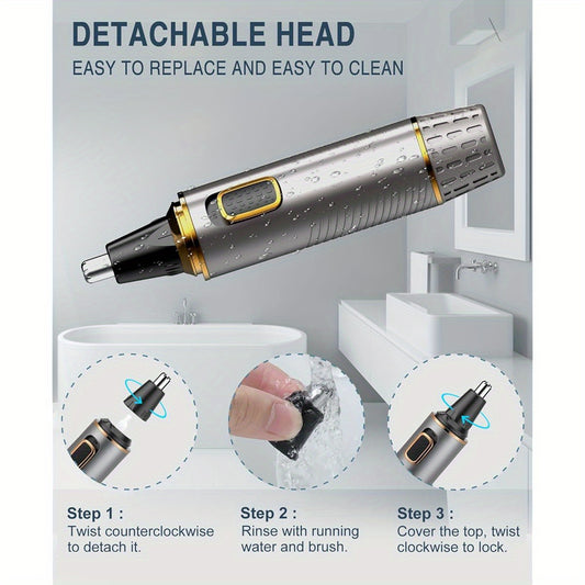 Areyzin 2-In-1 Nose And Ear Hair Trimmer - Professional, Painless, Suitable for Wet And Dry Use with Stainless Steel Blades
