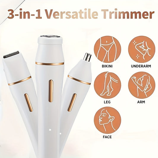 Electric Multi-Function Trimmer with Eyebrow Razor, Nose Hair Trimmer, and Shaver - Unisex Rechargeable Body Grooming Kit for Women & Men, Bikini Line Trimmer Set, Portable Gift for Ladies, Dad, Father