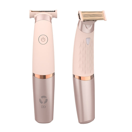 Conduroma Portable Cordless Rechargeable Electric Razor for Women - Pink & White Bikini Trimmer with Adjustable Settings, USB Charging, 300mAh Lithium Battery, Ideal for Legs, Underarms, and Body Hair Removal